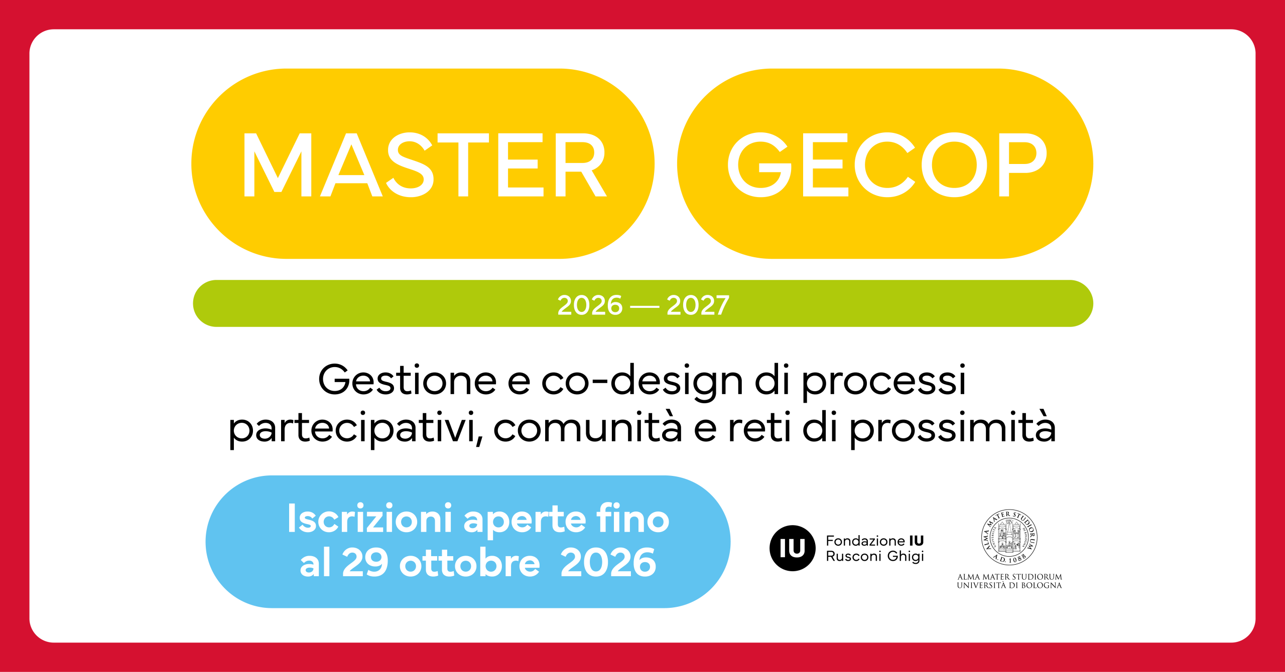 2026_MASTER GECOP_GRAFICHE LANCIO_NEWSLETTER grafica del master